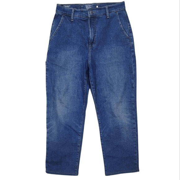 Old Navy Sky -Hi Straight Carpenter's Jeans Size 8 In Blue - Picture 1 of 15
